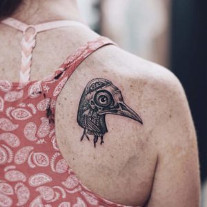 Dead Pigeon Tattoo by Tom Kraky
